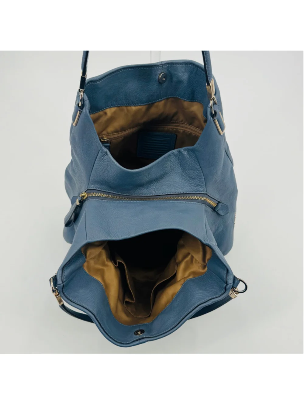 Coach 26224 Madison Pebbled Leather Hobo Bag Blue